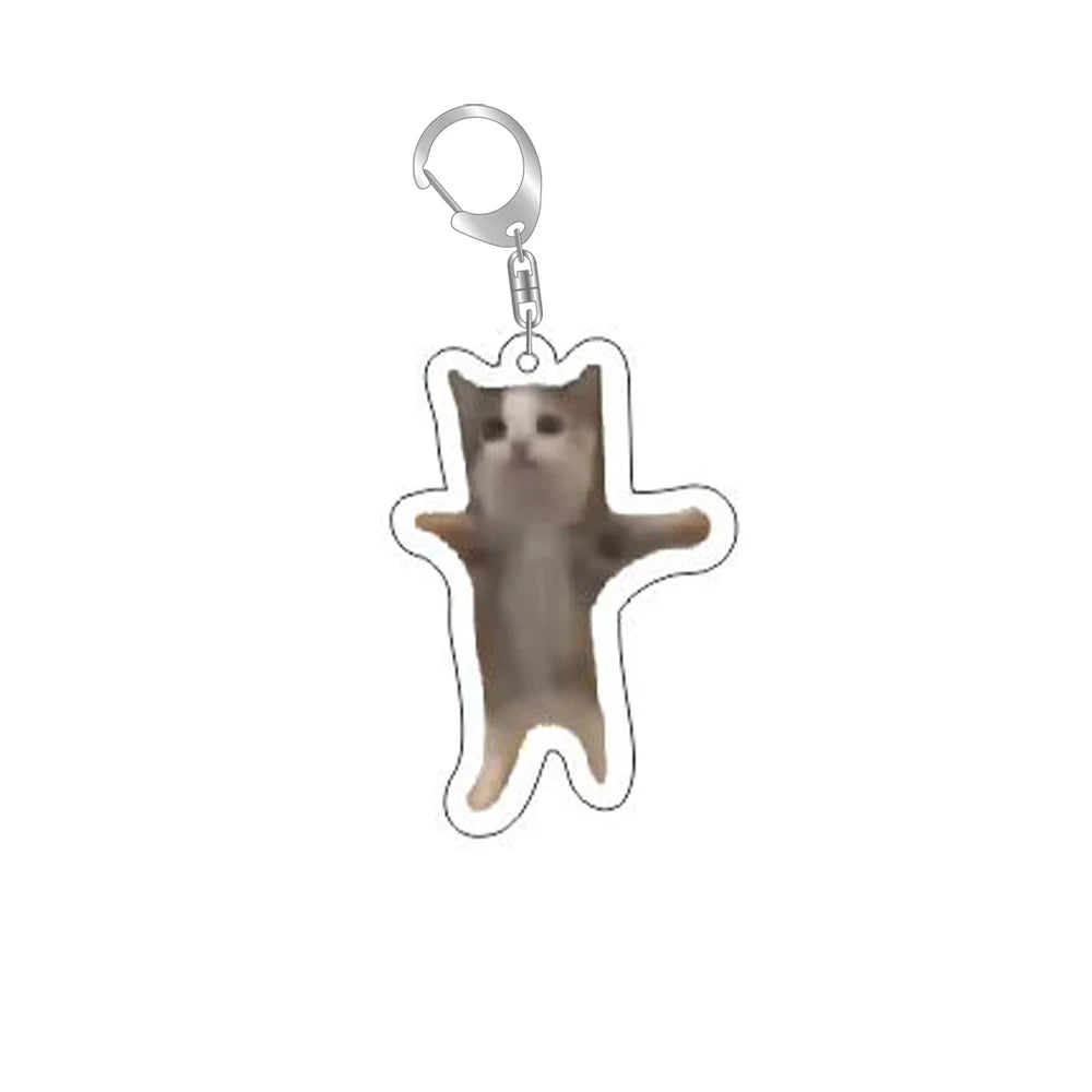 Funny Cat Memes Series Keychain Student Gift Bag Lanyard Women's Bag Pendant Keychain Cute Things Cheap Gift For Best Friends Econic Blanks